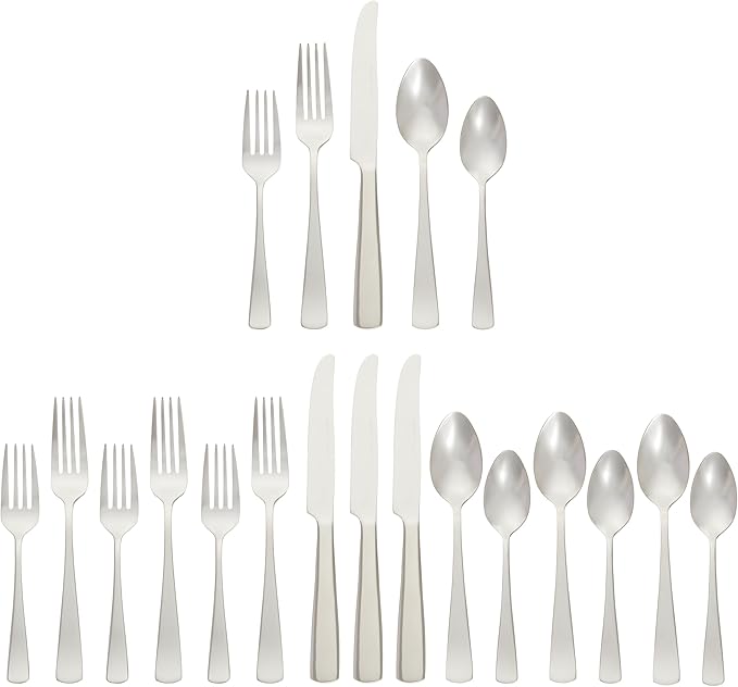 Amazon Basics 20-Piece Stainless Steel Flatware Set by AmazonBasics