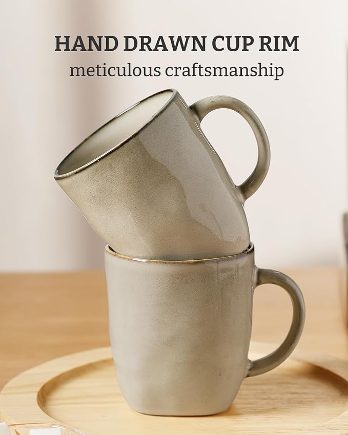 famiware Coffee Mugs Set of 6, Ocean Square 13oz Coffee Cup Set - Image 6