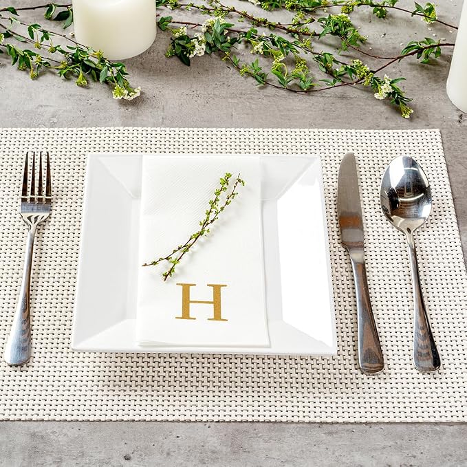 Luxenap 15.8 X 7.9 Inch Linen-Feel Guest Towels, 50 Lettered Hand Towels - Image 4