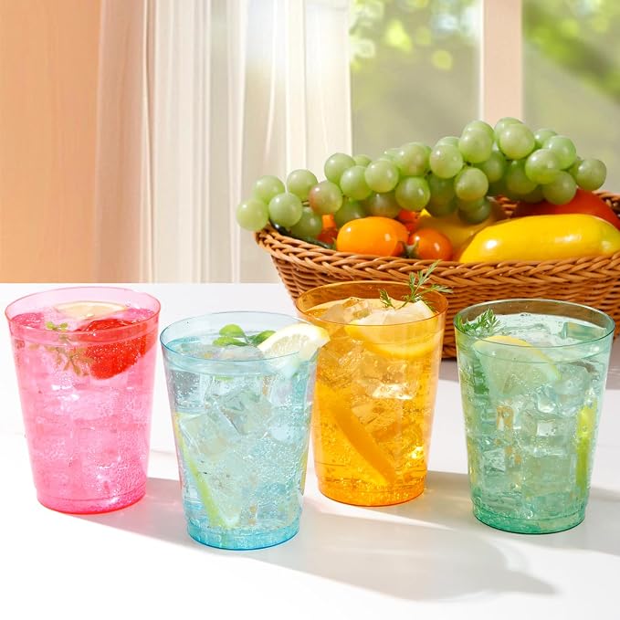 DaYammi 100 Pack Colorful Plastic Cups 10 Oz Disposable Cups Neon Glowing - Image 4