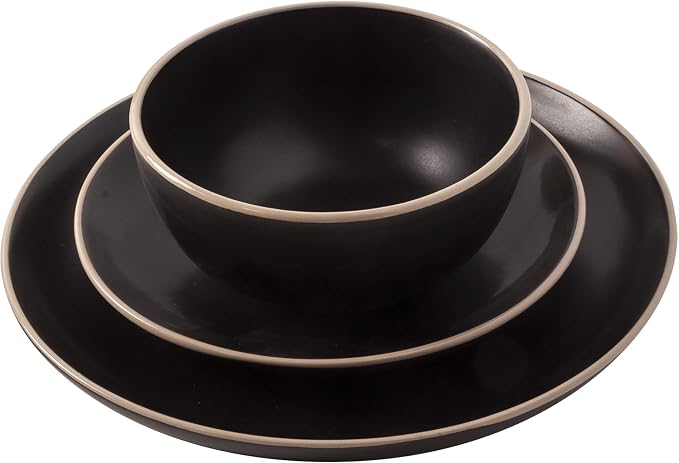 Gibson Home Rockaway 12-Piece Stoneware Dinnerware Set, Service - Image 3