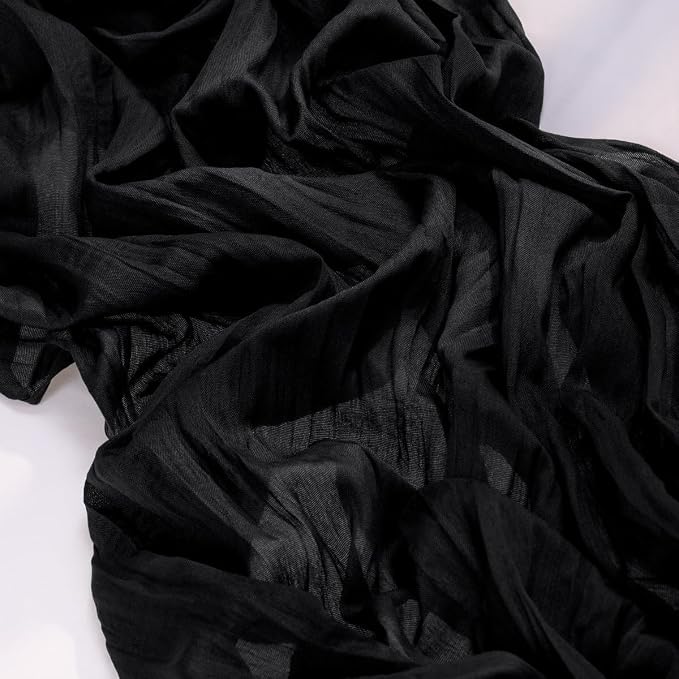 3 Pack Black Cheesecloth Table Runner 10ft Gothic Gauze Centerpiece | - Image 6