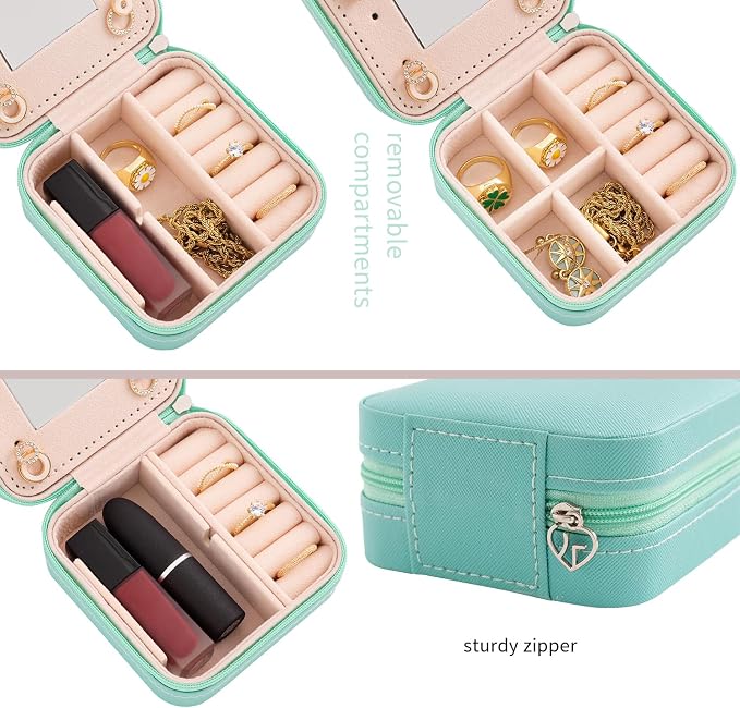 KElofoN Travel jewelry case Travel jewelry box Travel Jewelry Organizer Small - Image 5