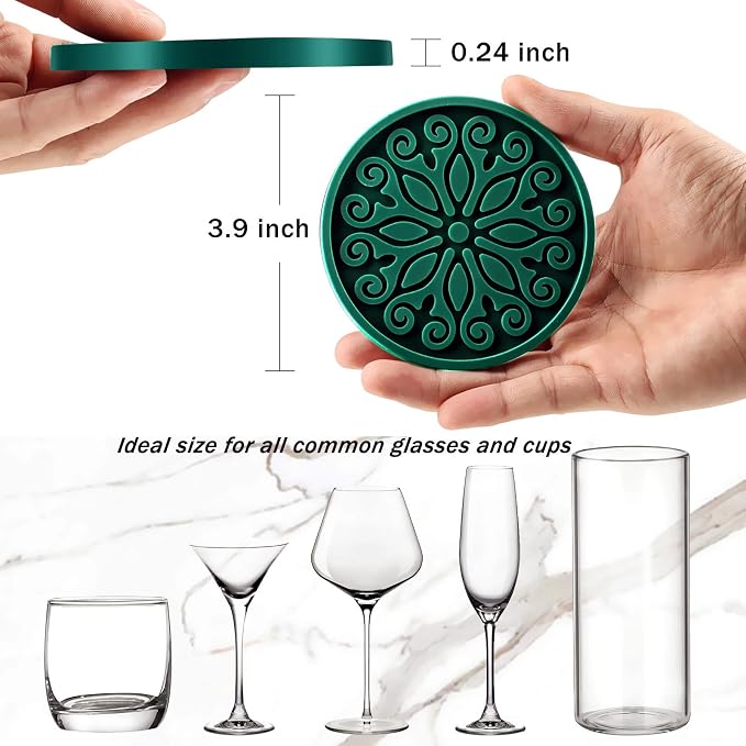Silicone Coasters for Drinks, Resistant Reusable Drink Coasters-Great Gift for - Image 3