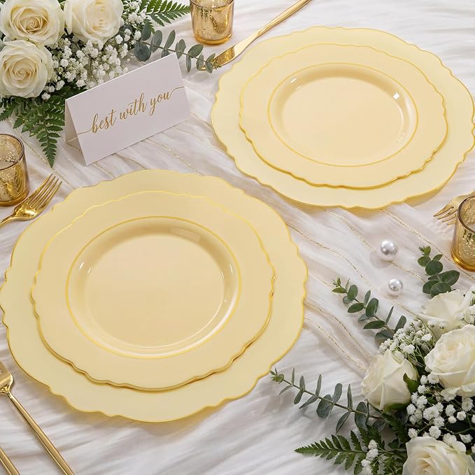 350PCS Yellow Plates - Image 8