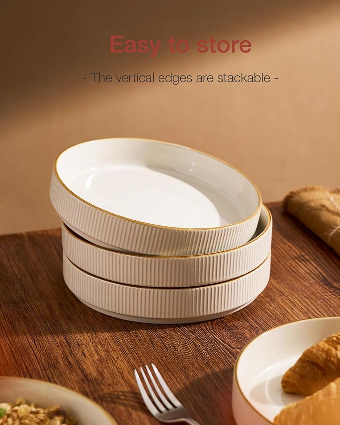 famiware Star 8.25" Pasta Bowls Set of 8, Bowl Plates, Salad Bowls - Image 6