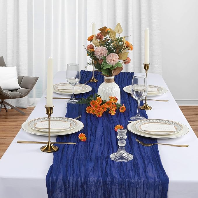 6 Pack Royal Blue Cheesecloth Table Runner 10Ft Gauze Cheese Cloth Table Runner - Image 3