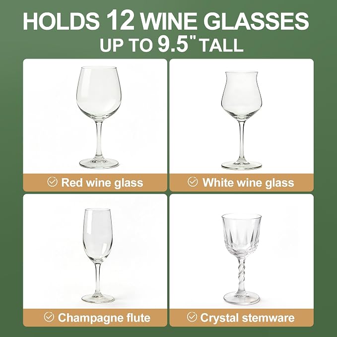 LotFancy Stemware Storage Containers, Deluxe Quilted Storage Case - Image 4