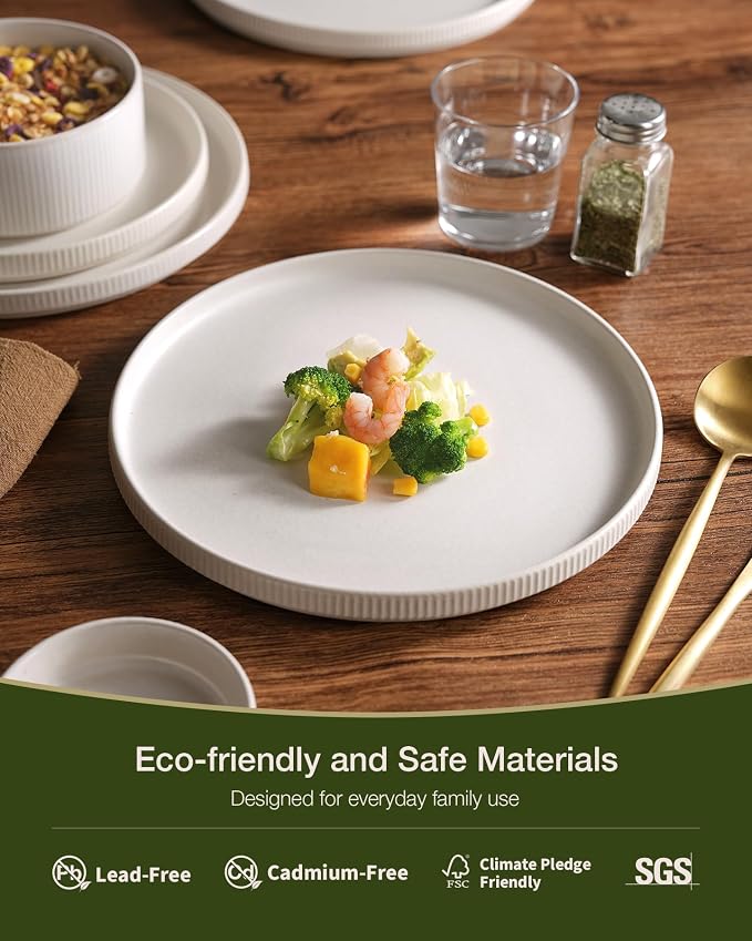 Famiware Star Stoneware Dinnerware Sets, 12-Piece Dishes - Image 4