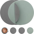Myir JUN 15 Inches Round Placemats Set of 4 Faux Leather Place Mats | by MyirJUN