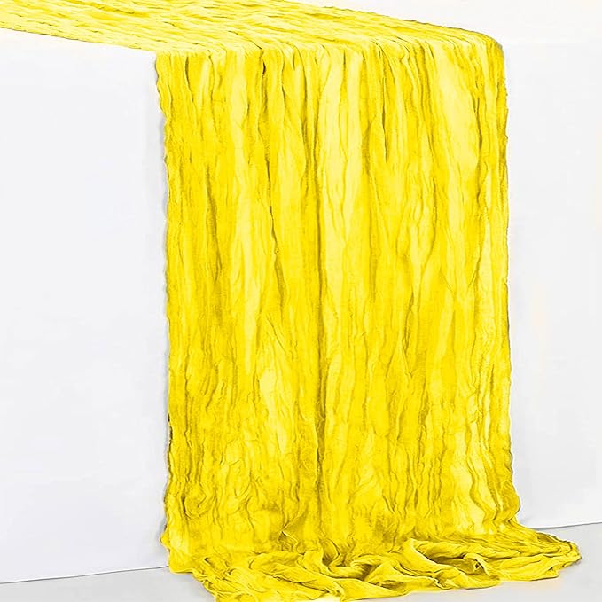 6 Pack Yellow Cheesecloth Table Runner 35x120 Inch 10Ft Rustic Gauze Cheese - Image 7