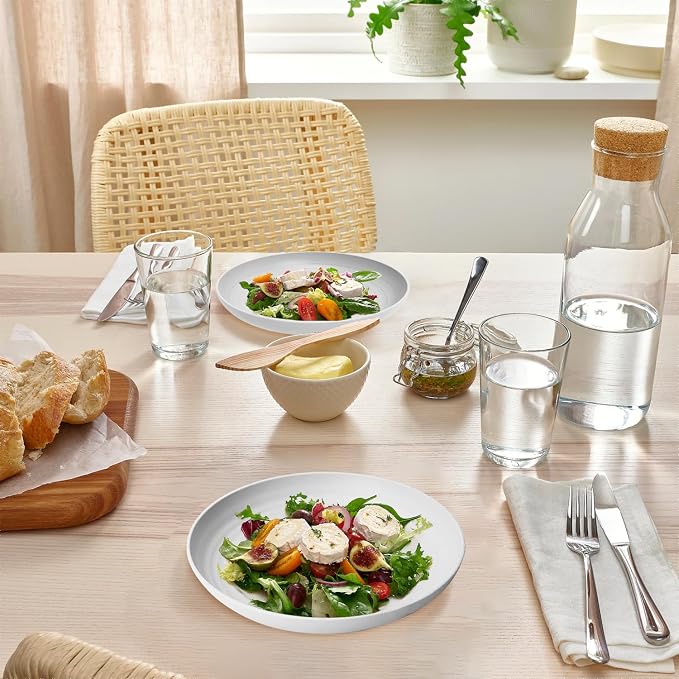 Deep Dinner Plates, Wheat Straw Plates 10 inch Set of 8, Unbreakable Plates - Image 7