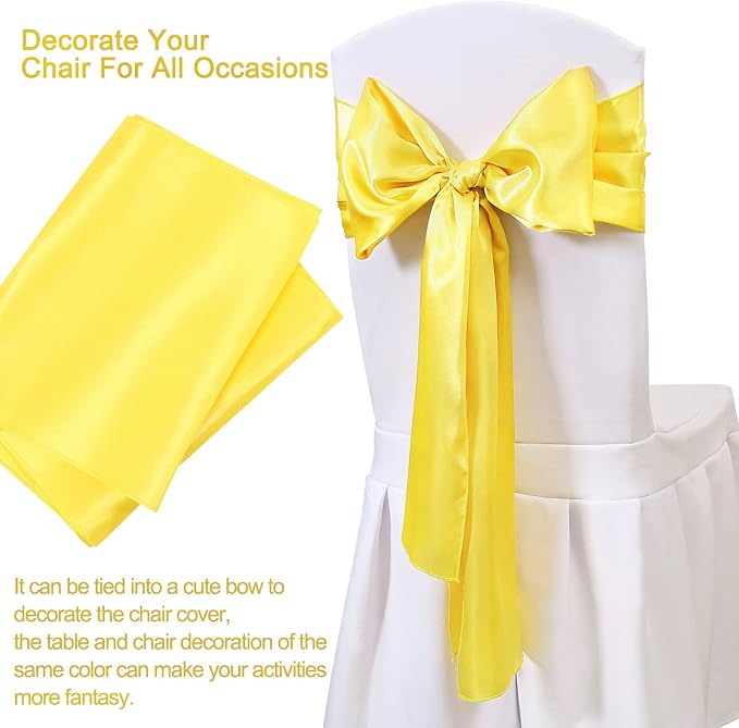 Yellow Table Runners 20 Pack 12x108 inch Silk Satin Smooth Fabric | Satin Table - Image 5