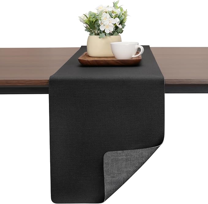 Table Runners 72 Inch Long, Dual-Sided Faux Leather Table Runner | Waterproof by Chitomars