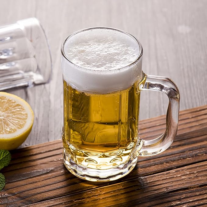 4 Pack Heavy Beer Mugs, Large Beer Glasses - Image 5