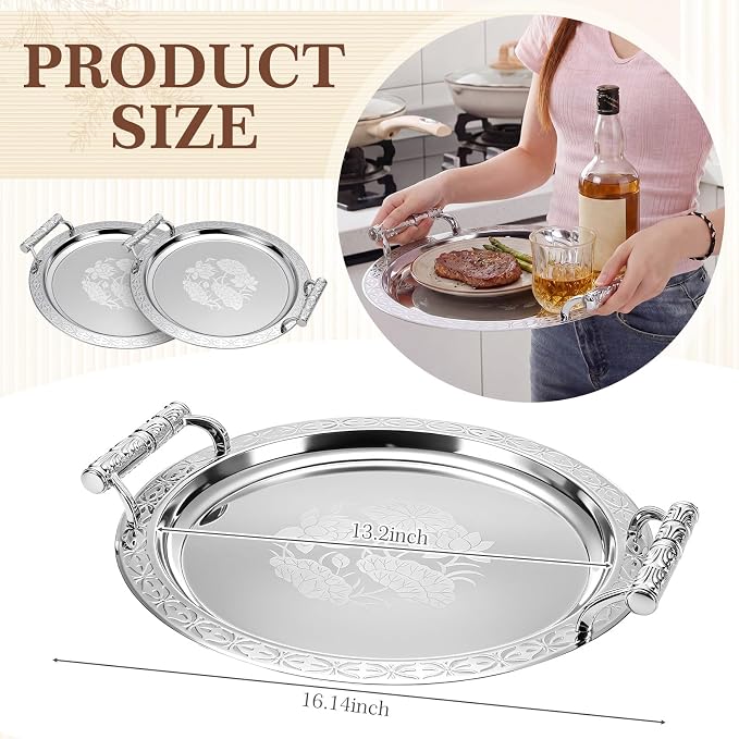 4 Pack Stainless Steel Serving Tray - Image 3
