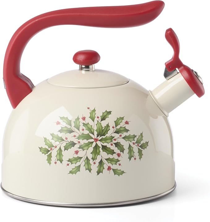 Lenox Holiday Aluminum Christmas Tea Kettle, 84oz | dishwasher safe | - Image 2