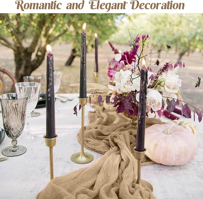Khaki 10FT Cheesecloth Table Runner Boho Gauze Fabric Table Runner Rustic Sheer - Image 6