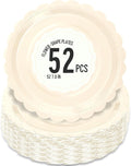 52 Pcs Beige Paper Plates 7 Inch Scalloped Dessert Plates by Polinook-TheAnswerToEveryClutteredSpace