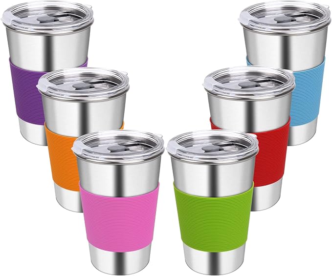6 Pack Stainless Steel Tumblers & Water Glasses by Rommeka