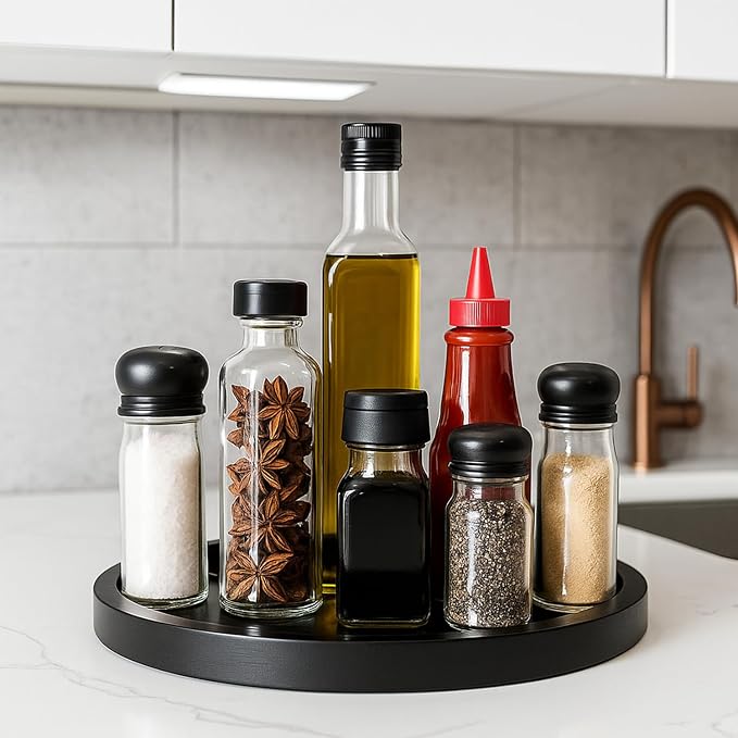 Black Wooden Decorative Trays for Kitchen Counter Living Room Centerpiece | - Image 8