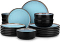 vancasso Plates and Bowls Sets, 18 Pieces Stoneware Dinnerware Sets by vancasso