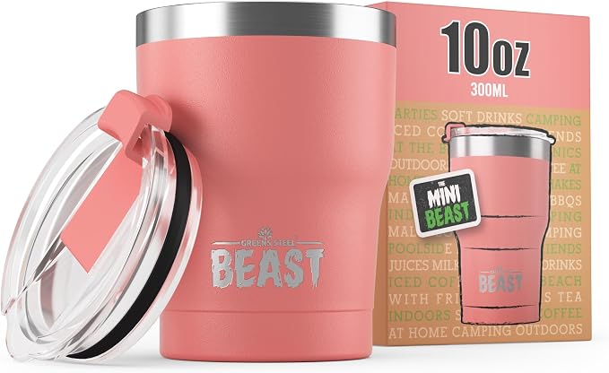 Beast 10 oz Tumbler Stainless Steel Vacuum Insulated Coffee Ice Cup Double Wall by GreensSteel