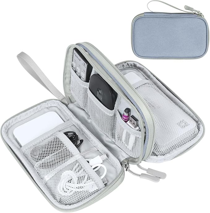 FYY Electronic Organizer, Travel Tech Pouch Bag, Cable Organizer Light Grey | by FYY