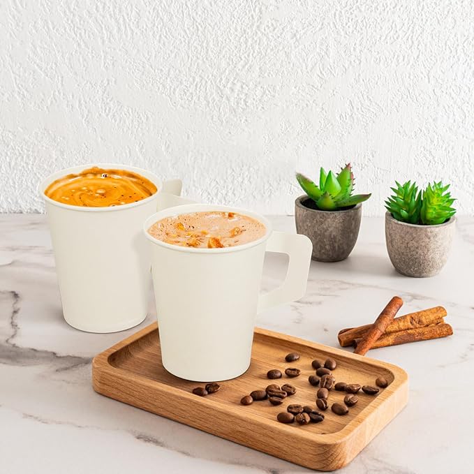 8 Oz Paper Cups with Handles, Disposable Paper Coffee Cups with Handles - Image 7