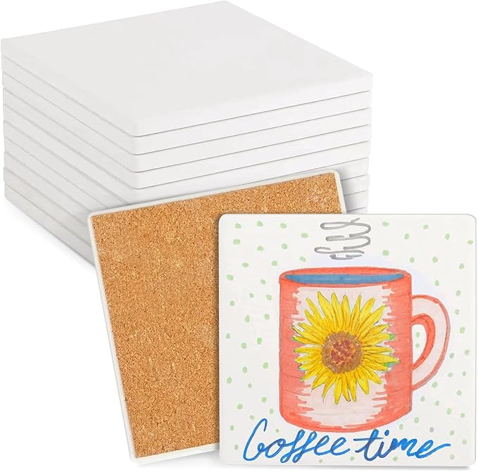 Bright Creations White Tile Coasters by BrightCreations