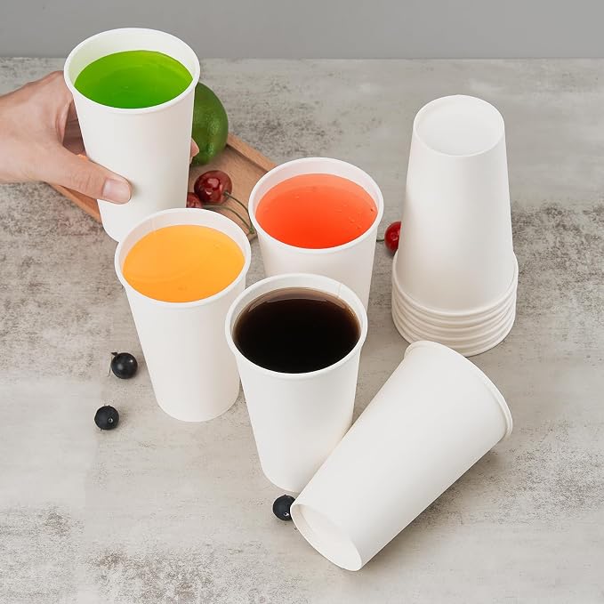 METAPRINT 100 Pack Disposable Coffee Cups 16 oz, Hot Beverage Drinking Cups - Image 6
