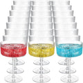 Jingmore 24 Pcs Ribbed Martini Glasses 10 oz Disposable Plastic Vintage Ribbed by Jingmore