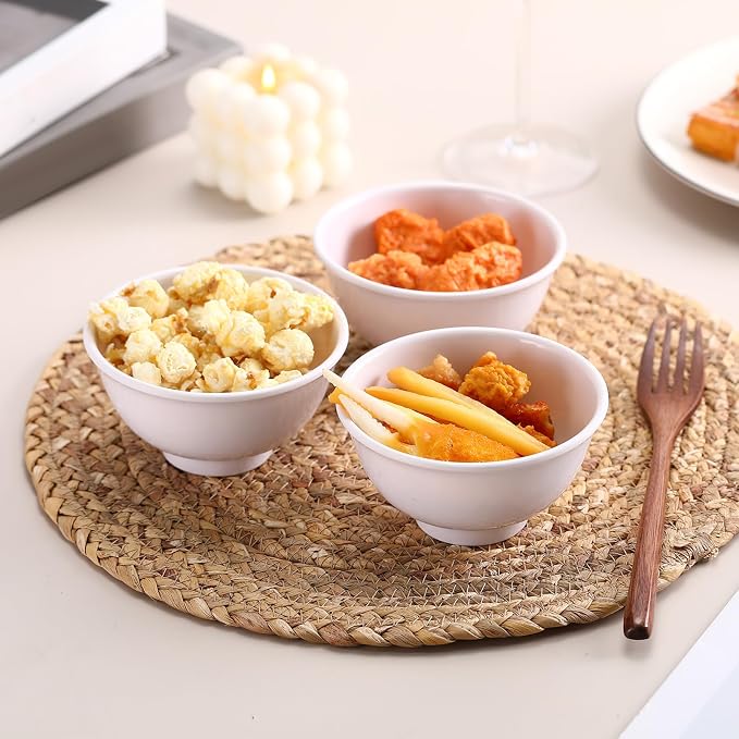 Tioncy 20 Pack Melamine Bowl Set 10 oz White Soup Bowls Set All Purpose Soup - Image 6