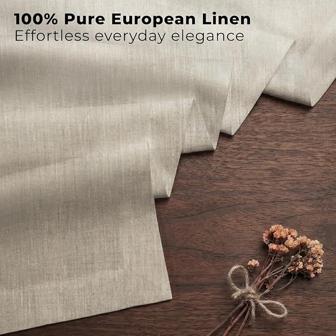 Classic Linen™ by D'Moksha Natural Table Runner 90 Inches Long, 100% Pure Linen - Image 3