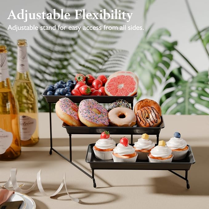 Bumusty 3-Tier Melamine Serving Tray Set, 11.5 x 5.6 in, Birthdays and Holidays - Image 5