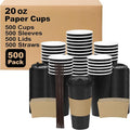 20 oz 500 Pack Coffee Cups by COOLCAP