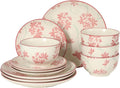 Gibson Home Admiral Hall 12-Piece Matte Stoneware Dinnerware Set – Dinner Plates by GibsonHomewares