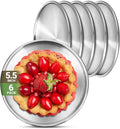 Stainless Steel Plates, 6 Pack 5.5 inch 304 Metal Food Serving Plate Set by Offiper