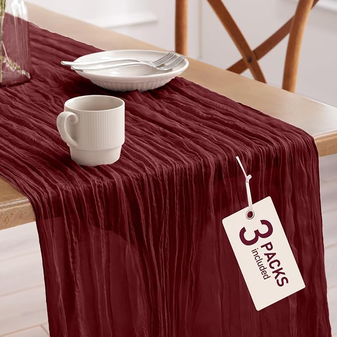 Pureegg 3-Pack Cheese Cloths Table Runner, Baby Shower, Wedding and Farmhouse by Pureegg