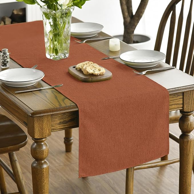 Artoid Mode Rusty Orange Table Runner, Seasonal Fall Thanksgiving Washable - Image 3