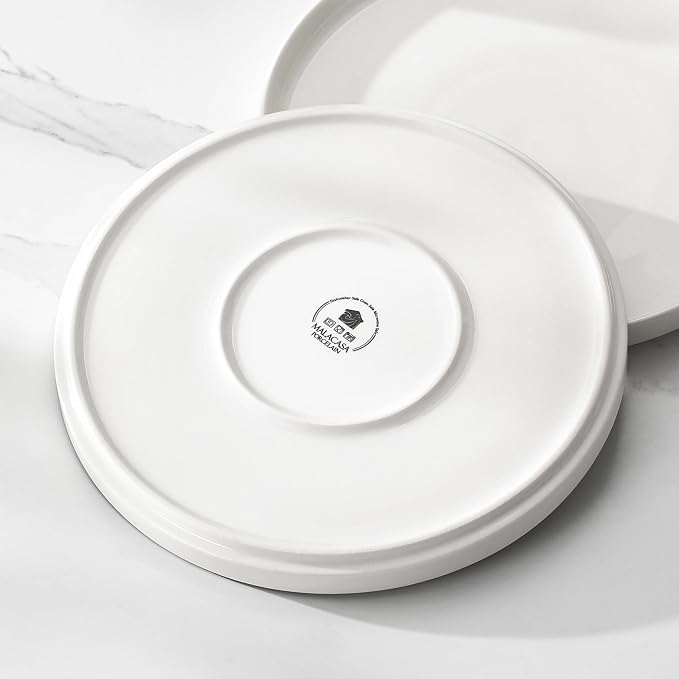 MALACASA 18 Pieces Porcelain Dinnerware Set, Modern White Dish Set - Image 9
