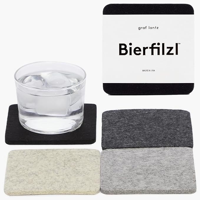 Graf Lantz - Bierfilzl Merino Wool Square Coasters Set of 4 - Noir - Absorbs by GrafLantz