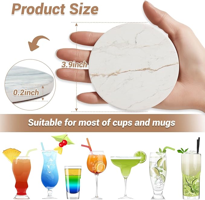 Acejoz Drink Coasters with Holder - Image 3