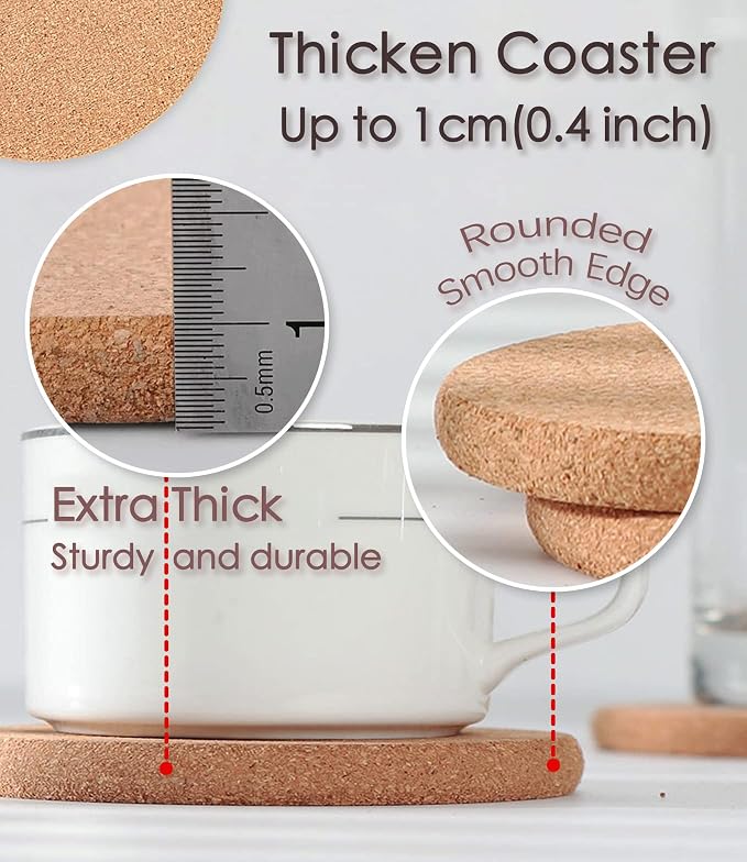 Cork Trivets for Hot Dishes, Hot Pots and Pans, 8 Inch 4 Pcs | High Density - Image 5