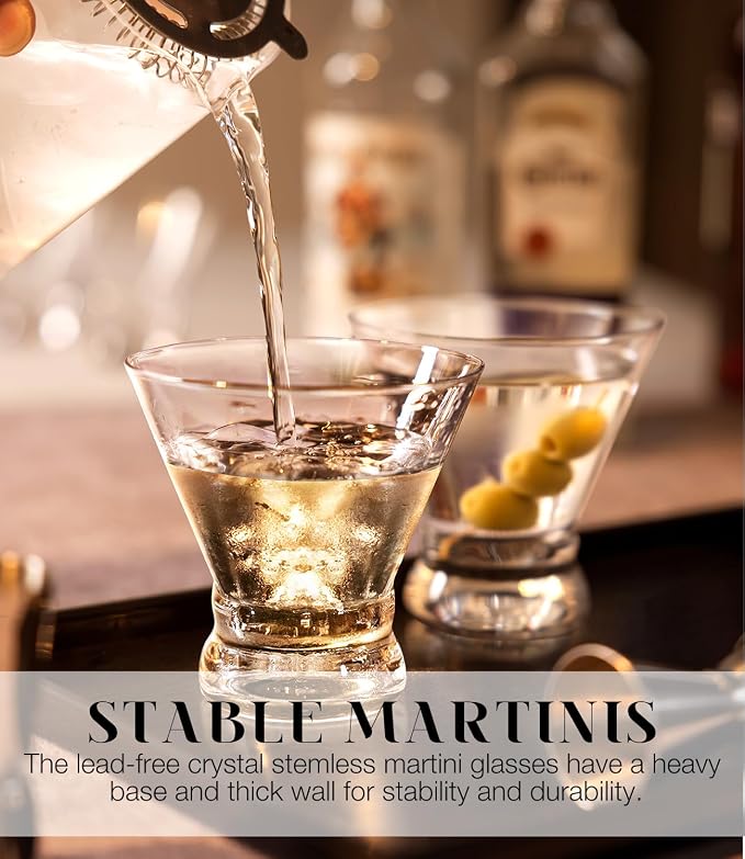 Martini Glasses Set of 12, 8oz Coupe Cocktail Glasses - Image 2