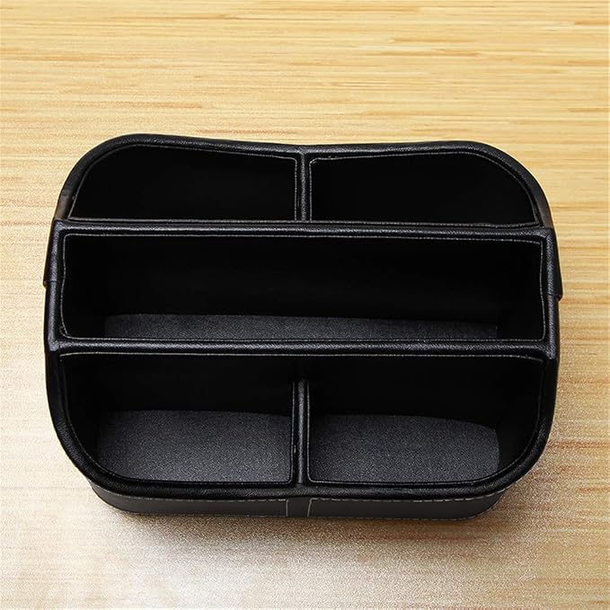 PU Leather Remote Control Holder, 360 Degree Spinning Desk TV Remote Caddy - Image 3