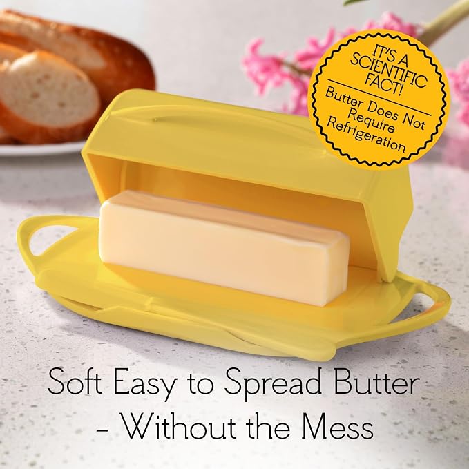 Flip Top Butter Dish with Attached Lid & Matching Knife - Image 7