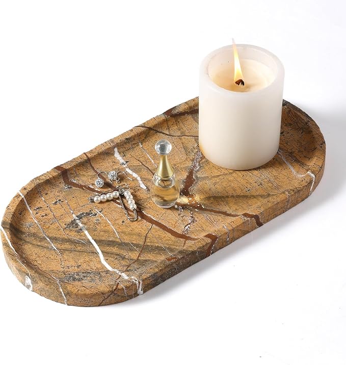 Indian Natural Marble Decorative Tray, Catchall by Koville