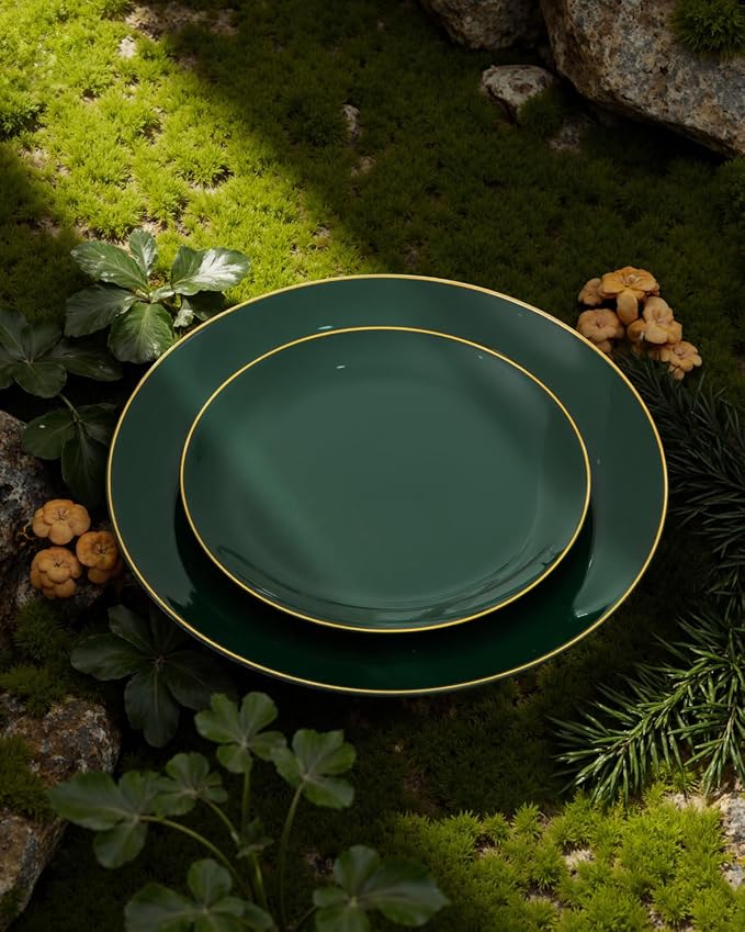 PULOTE 60PCS Green Plastic Plates - Image 2