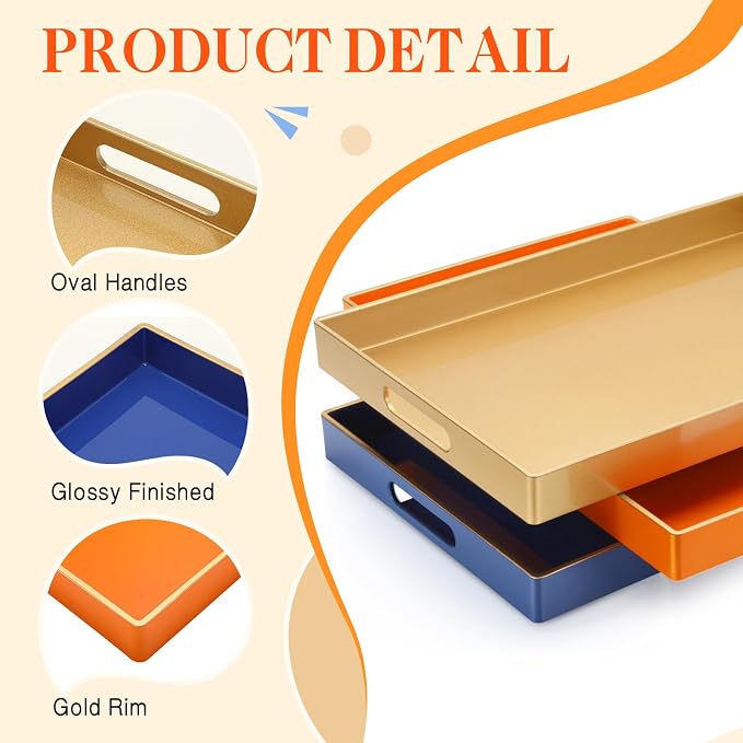 Vesici 3 Pcs Decorative Serving Trays - Image 4